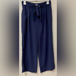 A New Day Flowy Navy Women's Ankle Wide Leg Trousers